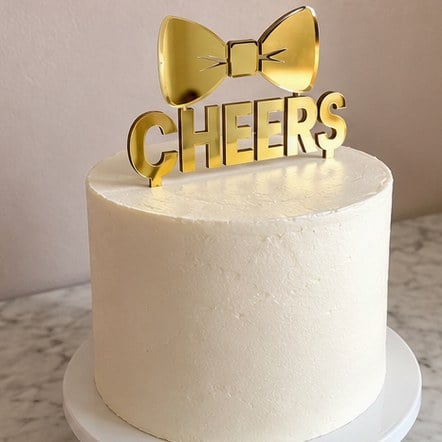 Custom Mirror Gold-Tone Acrylic Cake Toppers